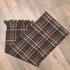 Choclate Plaid Scarf-Brown/Cream/Green